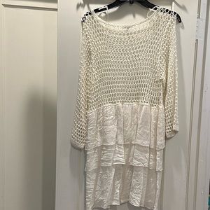 Crochet and ruffle top